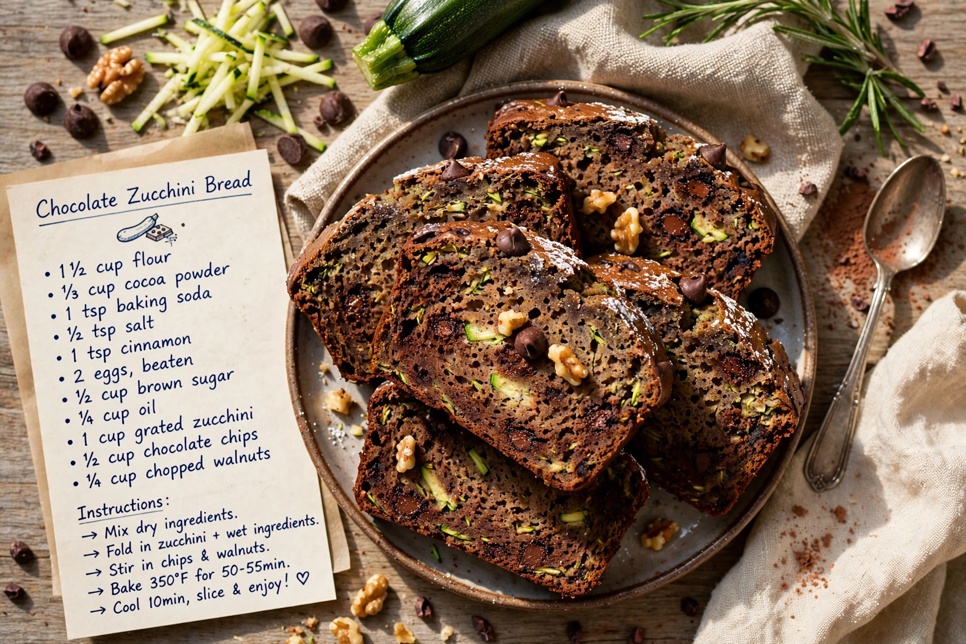 Chocolate Zucchini Bread Recipe (Gluten Free)