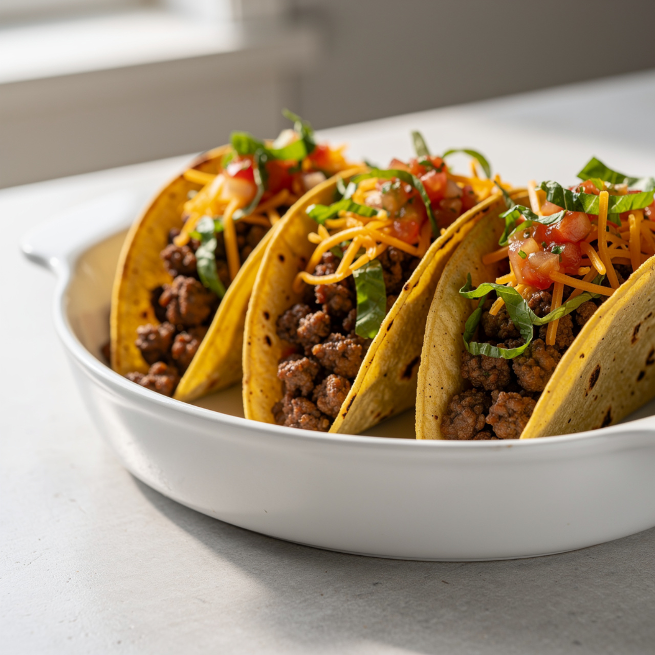 Crispy Baked Ground Beef Tacos