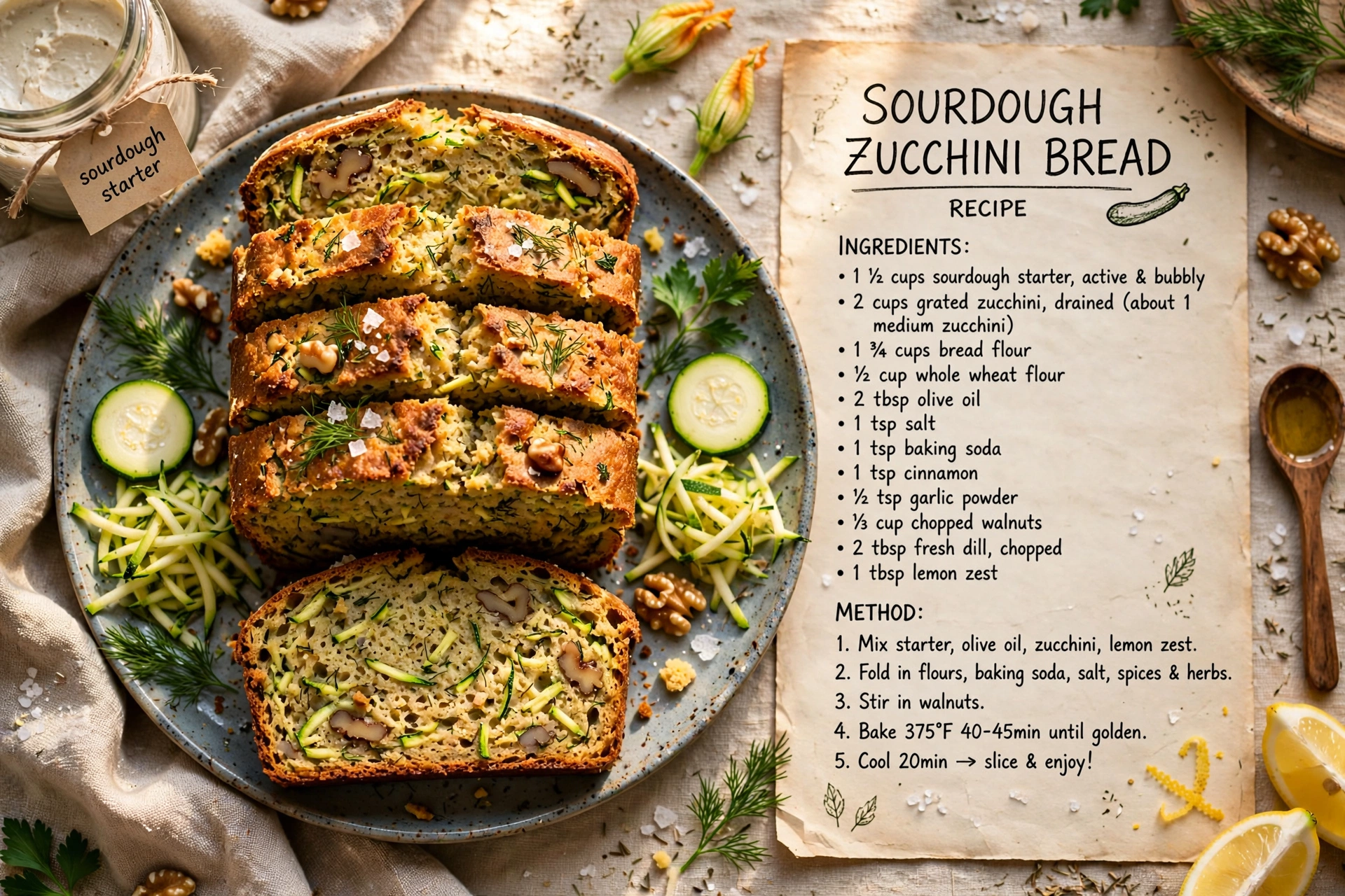 Sourdough Zucchini Bread Recipe